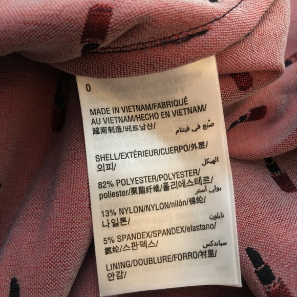 Maison Jules lipstick novelty print sleeveless fit and flare dress black size 0 - Picture 7 of 8